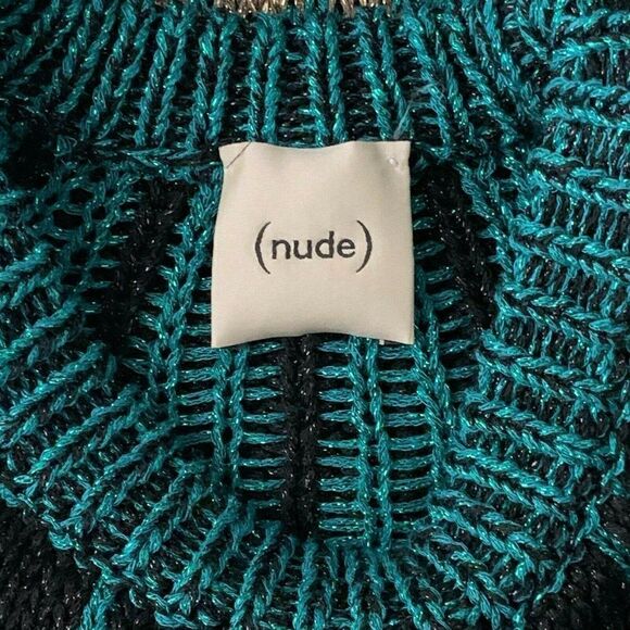 Nude Brand Metallic Loose Knit Pullover Sweater S - Picture 6 of 6
